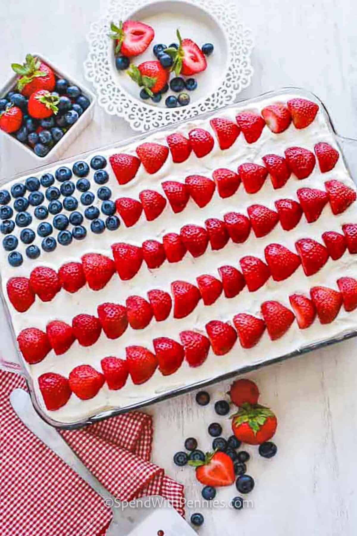 Flag Cake with Cheesecake Topping 1 1200 Flag Cake with Cheesecake Topping SpendWithPennies