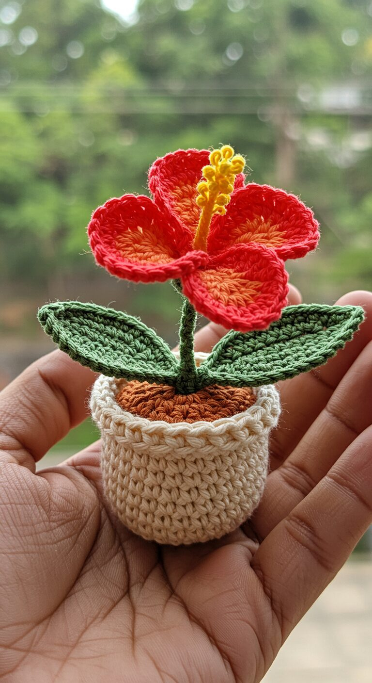 Mini Crochet Tropical Flowers – Vibrant Handmade Botanical Art 1 2 5