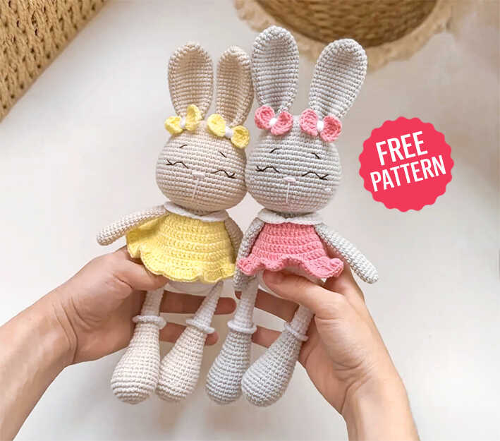 Amigurumi Bunny in Dress Crochet Free Pattern 1 Amigurumi Bunny Free Pattern BlogAlways 200625 4