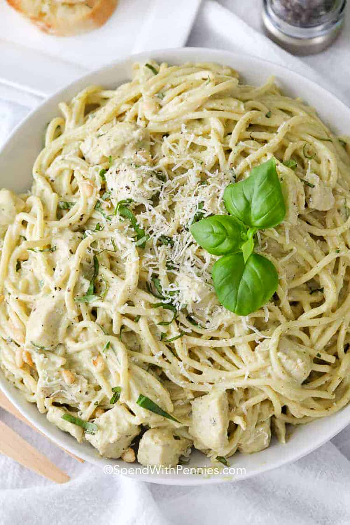 Pesto Pasta - Spend With Pennies 1 Creamy Pesto Pasta SpendWithPennies 1