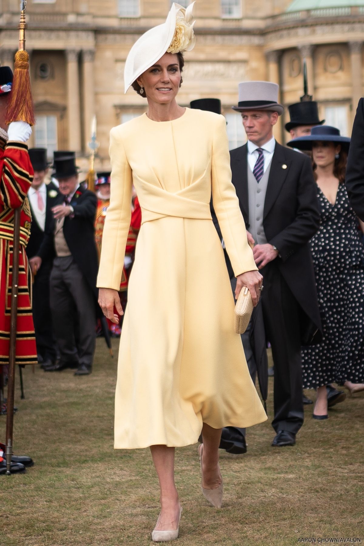 Kate Middleton Glows in Sunshine Yellow at Buckingham Palace Garden Party 1 Kate Middleton Yellow Coat Dress Garden Party 2025