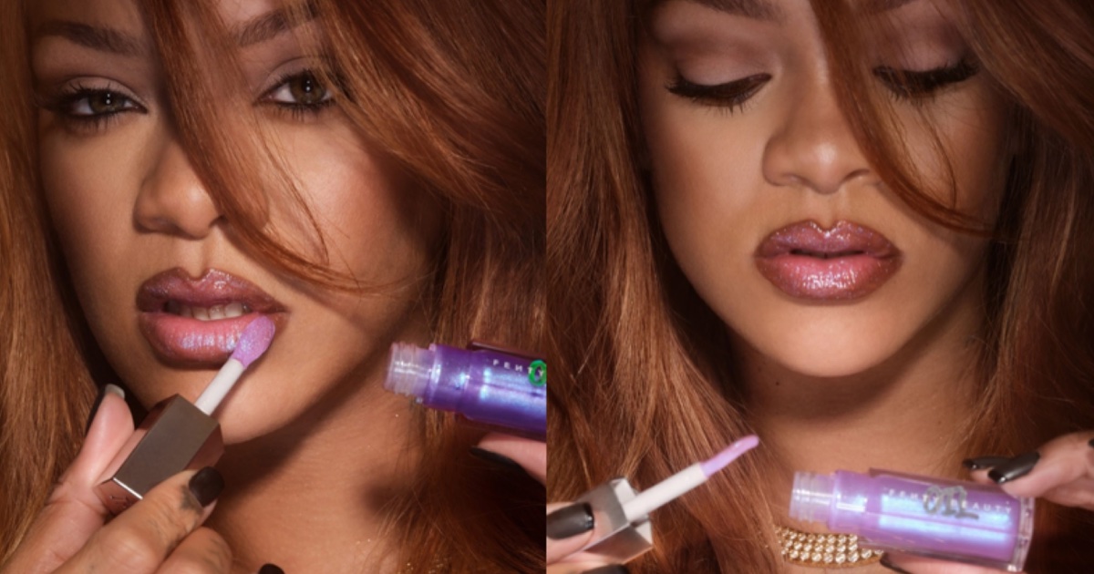 Rihanna Dazzles With Fenty Beauty Gloss Bomb Oil 1 Rihanna Fenty Beauty Gloss Bomb Oil
