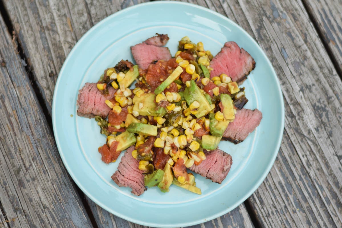 Grilled Corn Avocado Salad - Grumpy's Honeybunch 1 Steak with Grilled Corn Avocado Salad 3