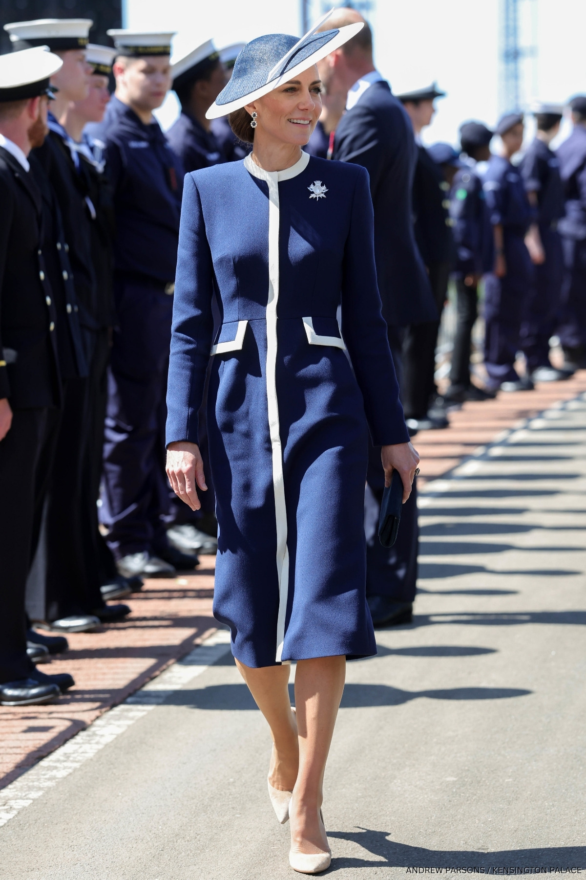 Kate Middleton Wears Nautical Inspired Outfit For HMS Glasgow Naming Ceremony 1 kate middleton nautical blue coat ship naming