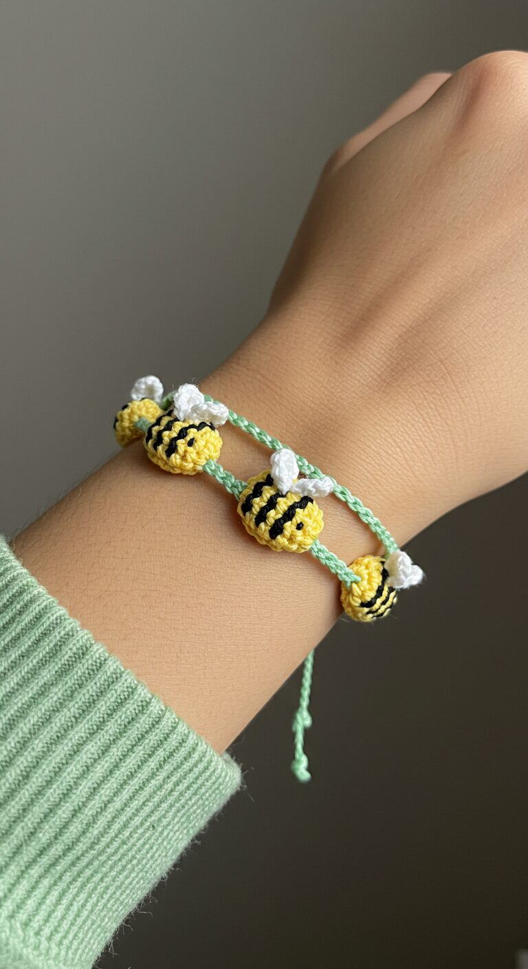 Cute Crochet Bracelets Ideas - Crafts Ideas 1 9. Bee and Flower Crochet Bracelet 1