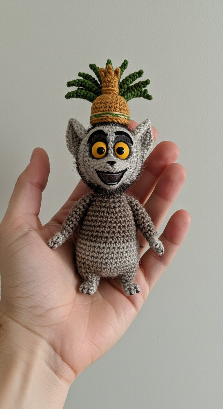 King Julien Amigurumi Crochet with Pineapple Crown 1 King Julien Amigurumi Crochet with Pineapple Crown 1