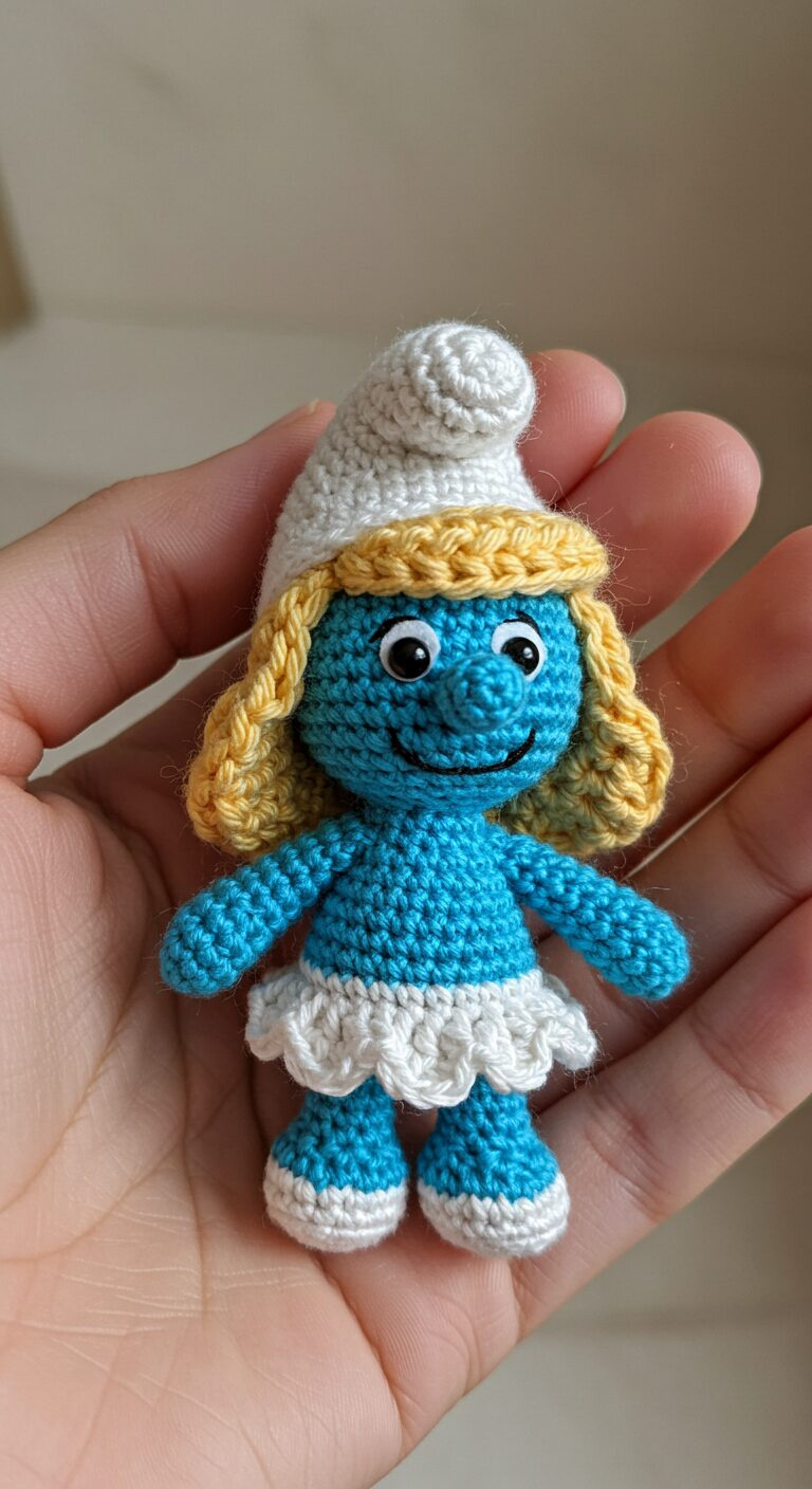 Smurfette Amigurumi Crochet Doll - Crafts Ideas 1 mini Smurfette crochet in hand 1