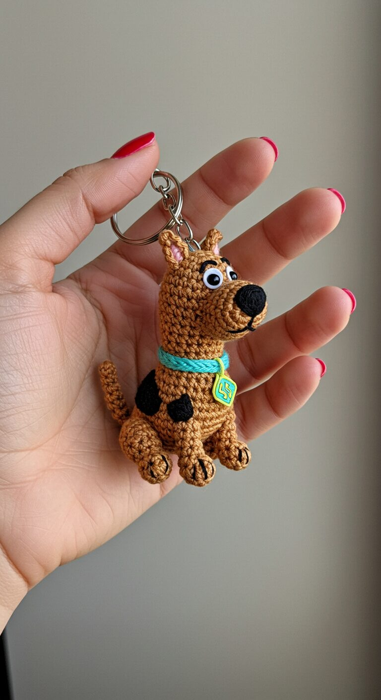 Scooby-Doo Amigurumi Crochet Keychain - Crafts Ideas 1 mini keychain Scooby Doo crochet in hand 1