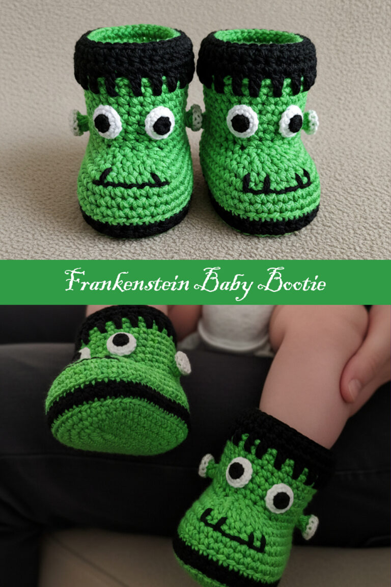 Crochet Frankenstein Baby Booties for Little Monsters